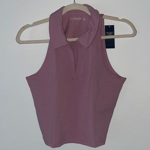 Abercrombie Mauve Cropped Polo Tank